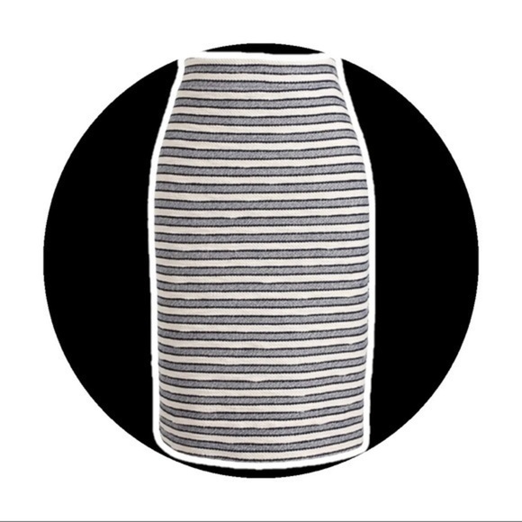J.Crew Striped Terry Embroidered Pencil Skirt - Picture 2 of 9